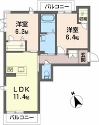 ベレオ西新浜　Ｂ棟の物件間取画像